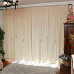 rideaux bohèmes broderies fleurs lin translucides salon boutique crème