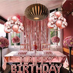 Ballon joyeux anniversaire en aluminium or rose