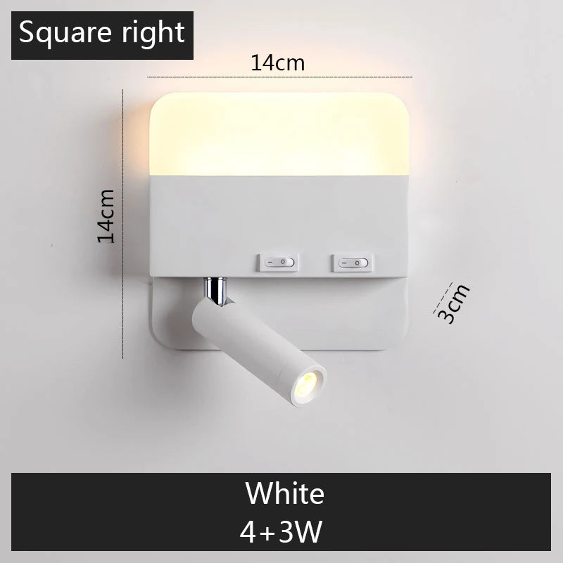 lampe murale moderne LED noir blanc interrupteurs éclairage quotidien chambre cuisine salle manger entrée
