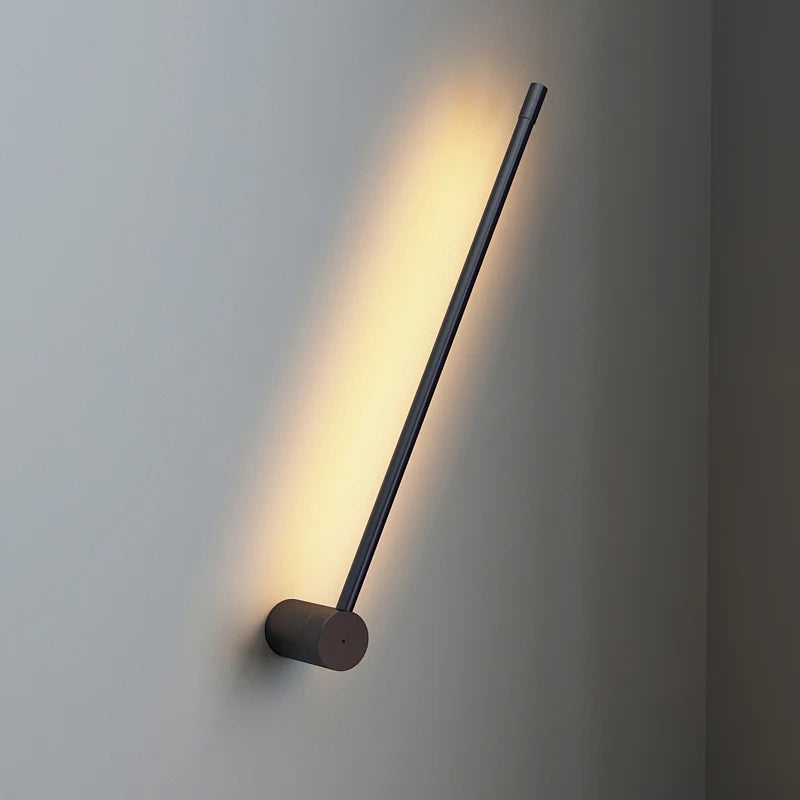 lampe murale moderne minimaliste noir réglable intensité ampoules led 65cm 85cm