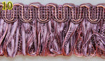ruban décoratif or rouge franges pompons tissu élégant classique maison 13mètres