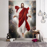 Tapisserie murale retro Jesus en polyester noir decoration chambre