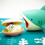 figurines animaux coquilles poissons deco maison enfantin cartoon blanc bleu vert