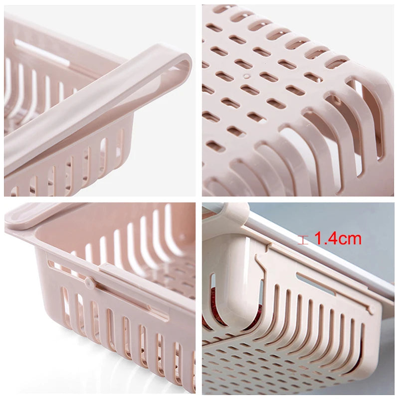 paniers rangement réfrigérateur blanc perforés moderne adhésif pratique kitchen organizer kitchen accessories