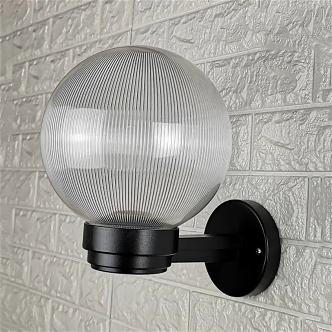 applique murale moderne noire abat jour transparent e27 résistante eau d15cm d20cm