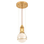 lumière suspendue moderne verre blanc laiton perforations salon chambrehôtel