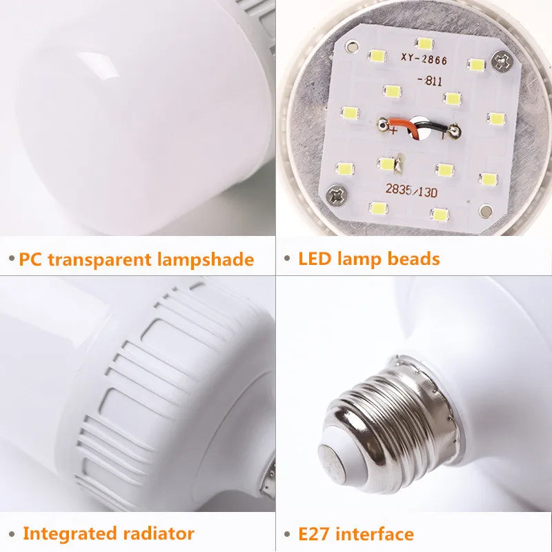 Ampoule LED 15W 20W 30W 40W 50W E27 blanc rayures verticales moderne