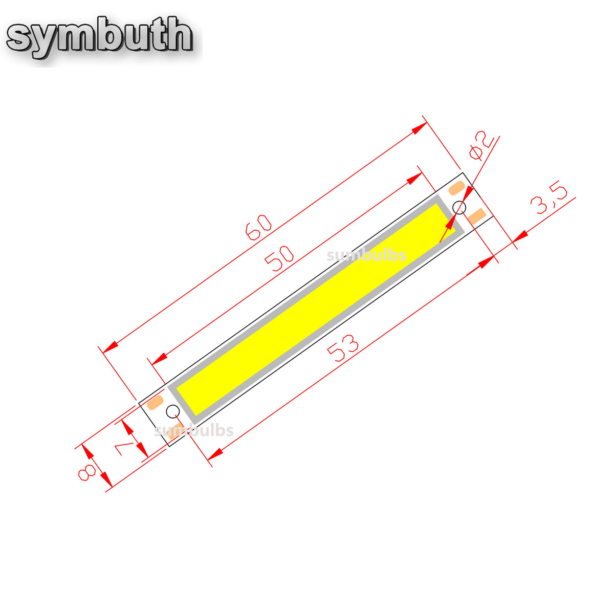 plaque led moderne 60mm blanc jaune mat 249 lumens 20000h