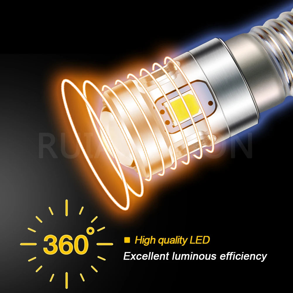 ampoule led e10 500lm 6000k 3000k 12v 4smd 2835 tech argent noir