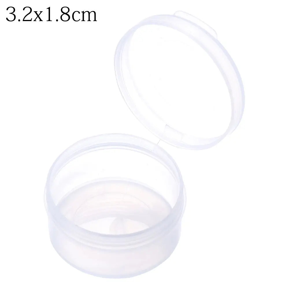 boîtes rangement transparentes plastique recyclable petites pièces bijoux organisation round pratique