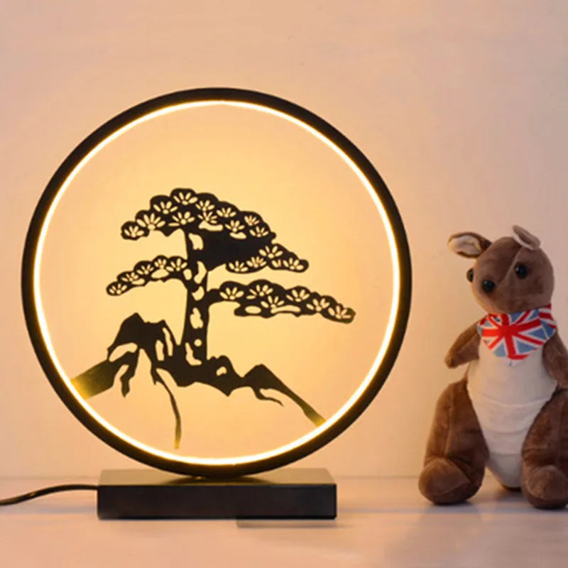 Lampe de chevet rétro gris foncé design traditionnel