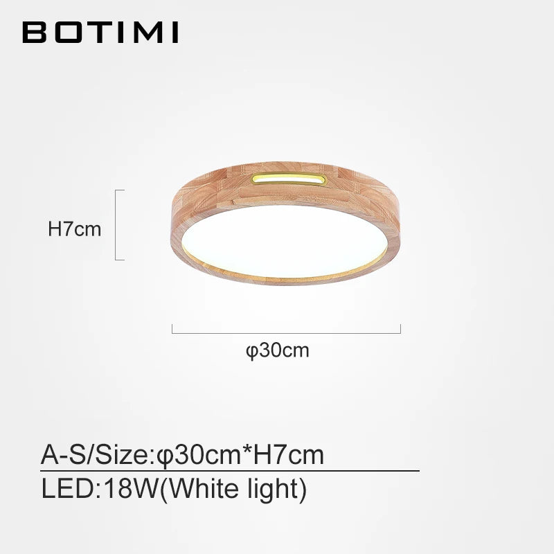 plafonnier moderne bois naturel finition lisse éclairage quotidien télécommande led minimaliste