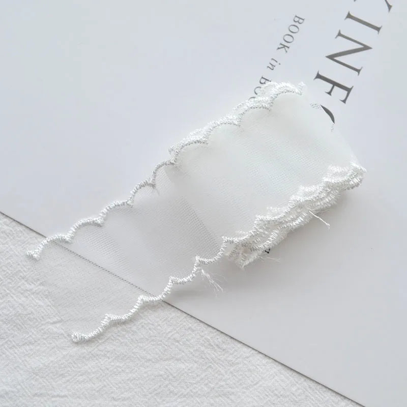 ruban dentelle fine polyester coton rose clair gris vert pâle blanc violet translucide élégant
