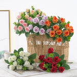 bouquet fleurs artificielles roses feuilles naturel mariage anniversaire décoration intérieur