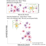 autocollant mural fleurs stylisées moderne vert pastel rose violet blanc opaques décoration intérieure chambre