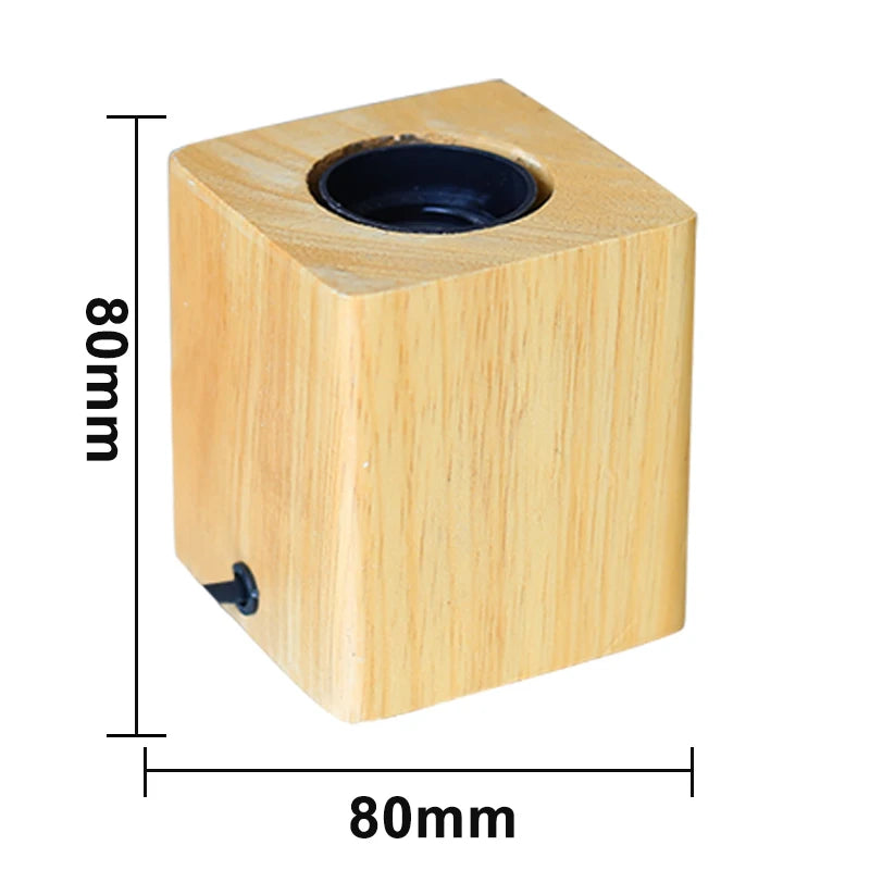 lampe poser moderne minimaliste bois naturel noir interrupteur câble d'alimentation eu