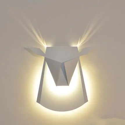 applique murale moderne forme cerf doré luminaire décoration chambre couloir salle manger led blanc