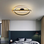 lampe moderne noire dorée acrylique métal brillant télécommande led 10 15m²