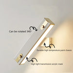 applique murale moderne or noir blanc pivotante 340 degrés minimaliste aluminium fer translucent