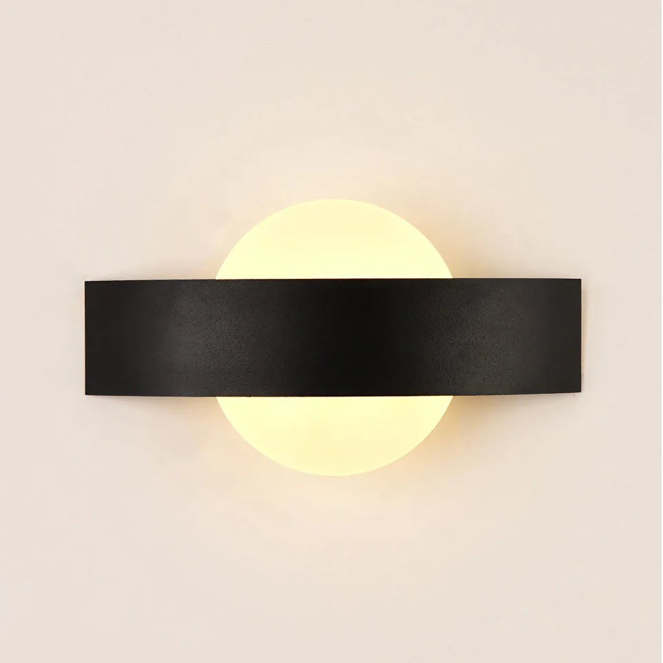 applique murale moderne noir blanc rectangulaire ronde 90 260V LED 60 249 lumens chambre