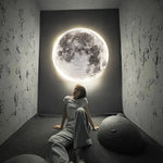 Applique murale lune terre en fer blanc