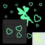 interrupteur mural lumineux fée étoiles papillons moderne adhésif chambre enfant deco vert