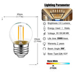 ampoules led filament transparentes vintage 2700k 25000h opalescent e14 e27 12v 24v