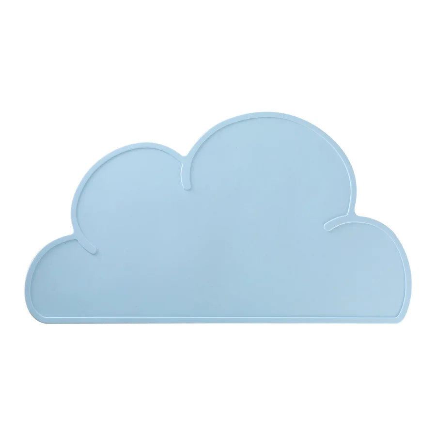 assiettes forme nuage silicone imperméables adhésives animaux gris rose bleu blanc moderne