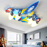 plafonnier led enfant astronautes étoiles fusée moderne bleu rouge jaune blanc clips métalliques ampoules