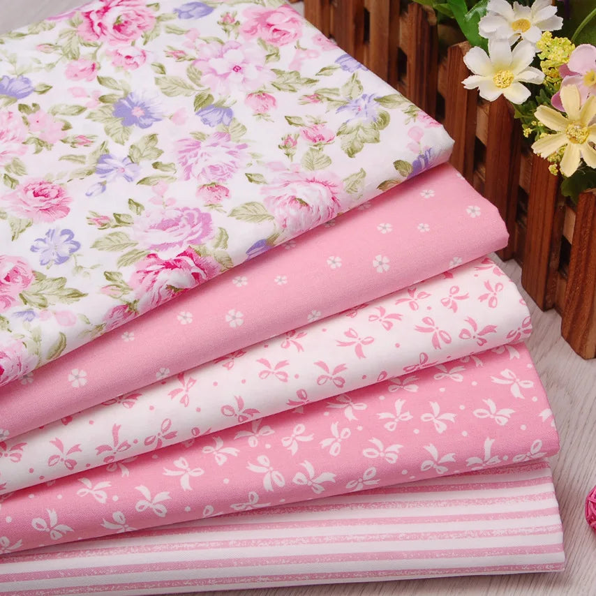 tissu coton rose fleurs décoration romantique patchwork quilting 160cm biologique respectueux environnement