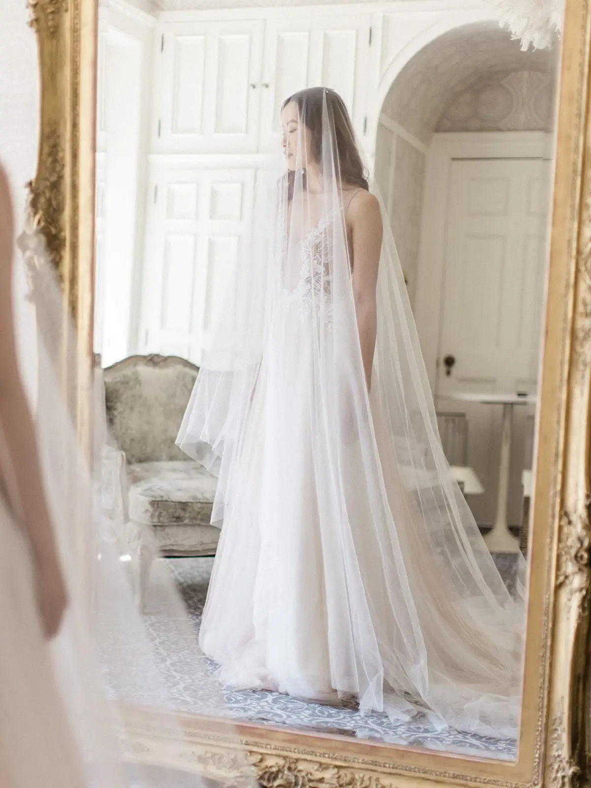 voile mariée blanc classique clips métalliques transparent finement tissé soirée mariage élégant femme adulte