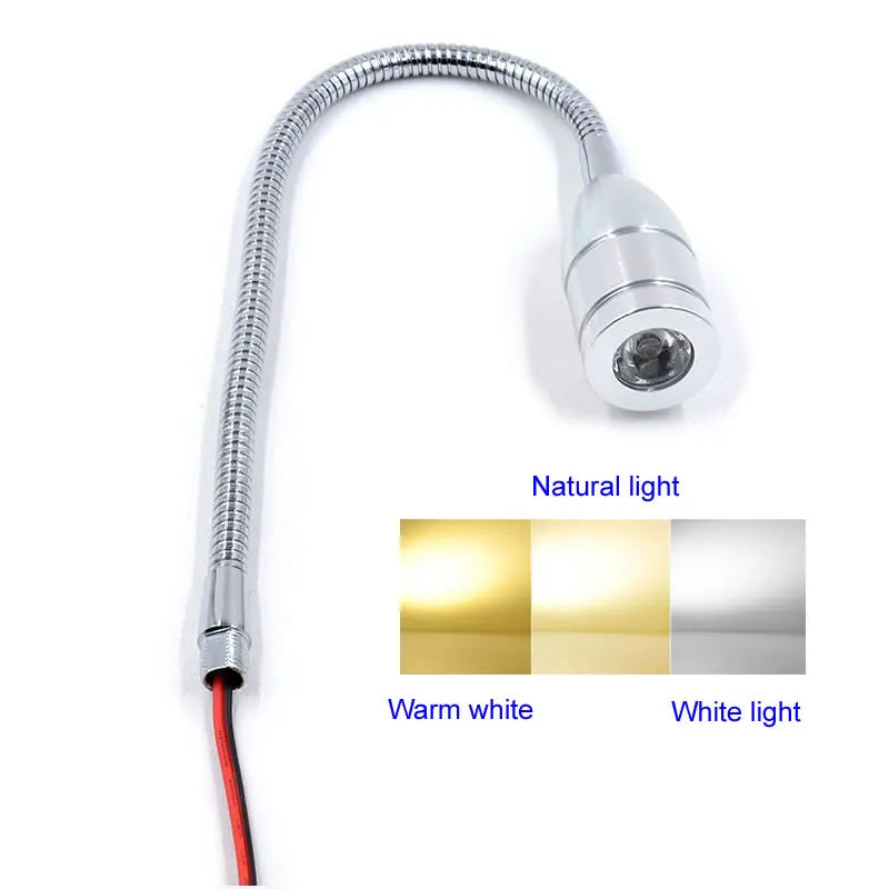 lampe flexible argentée 12v 24v 220v blanc chaud lumière naturelle moderne