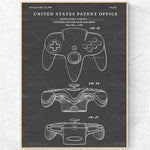 Cette image montre un brevet de contrôleur de jeu vidéo, comprenant différentes vues techniques du design du périphérique de jeu.