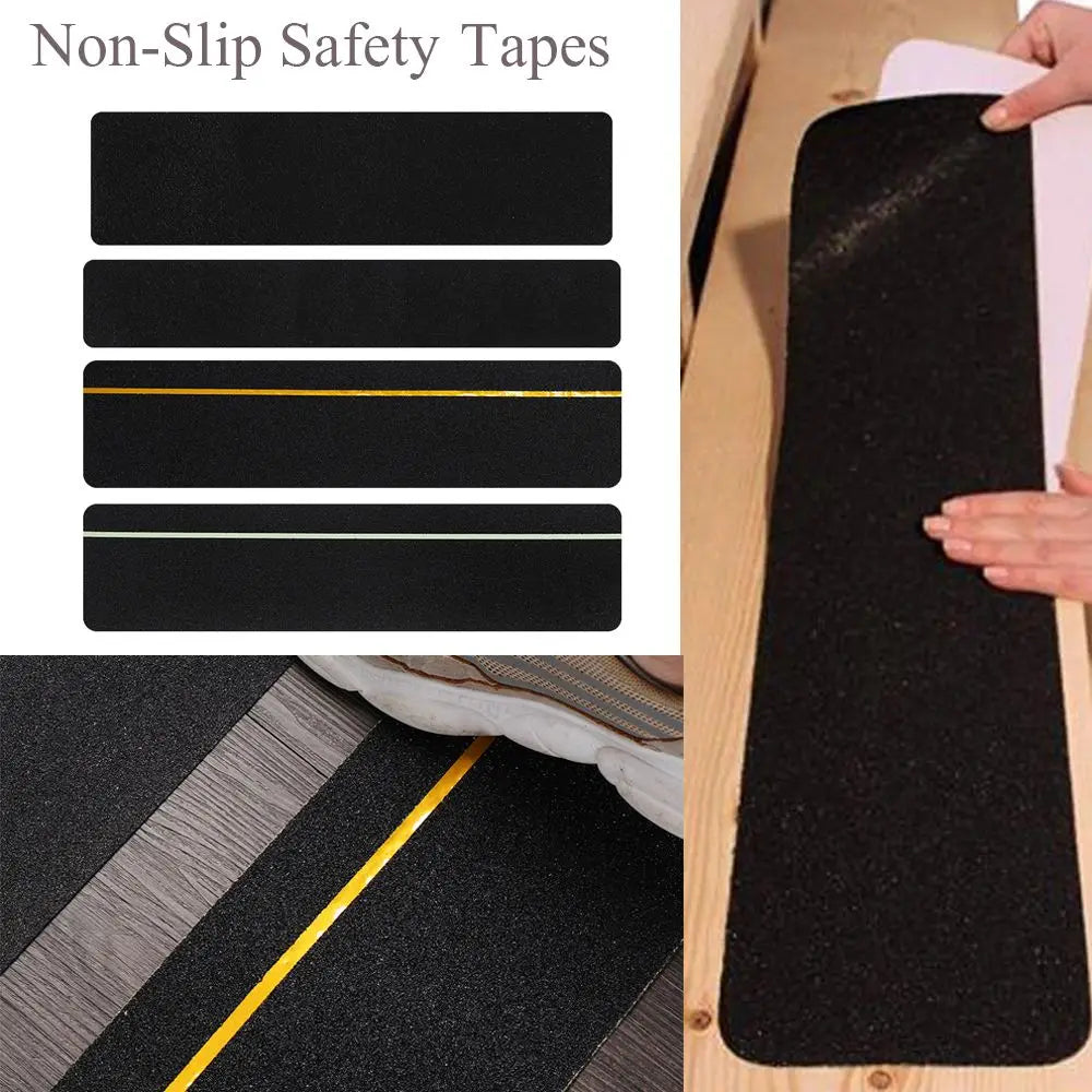 bandes antidérapantes adhésives noires transparentes lumineuses sécurités utilitaires granuleuses.reflective