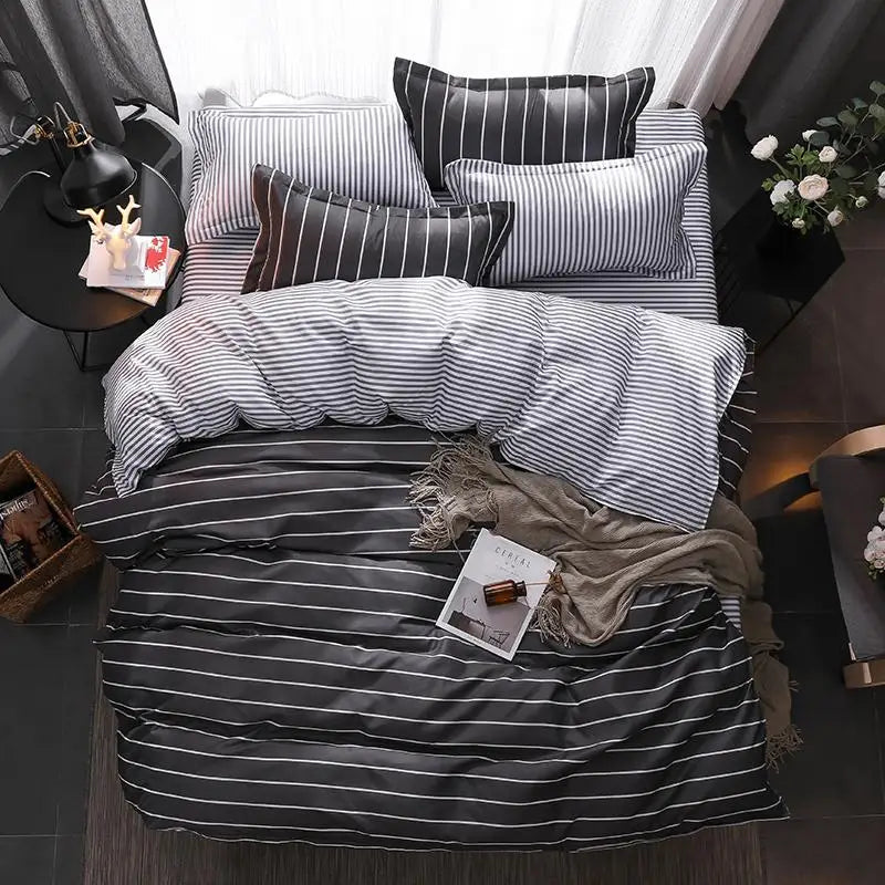 Parure de lit rose dans une chambre décorée avec style moderne