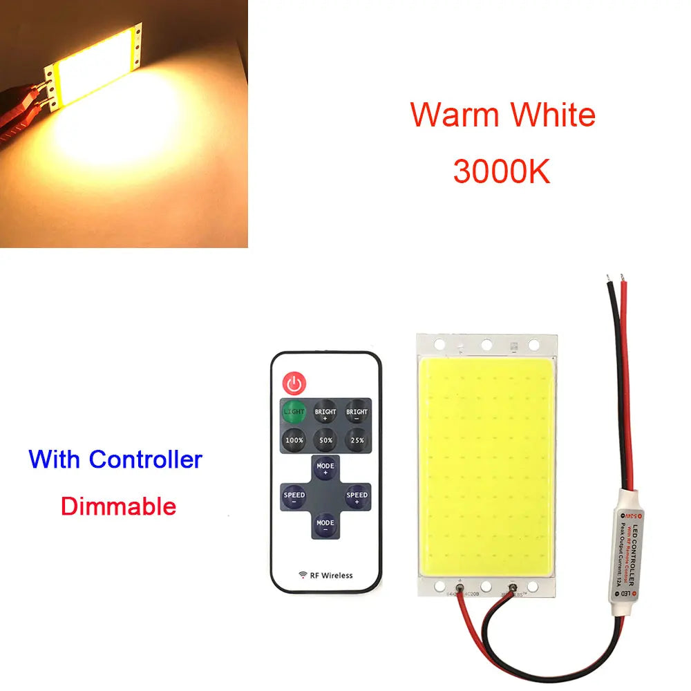 panneau led 12v 15w 1500lm blanc jaune moderne télécommande lumière travail