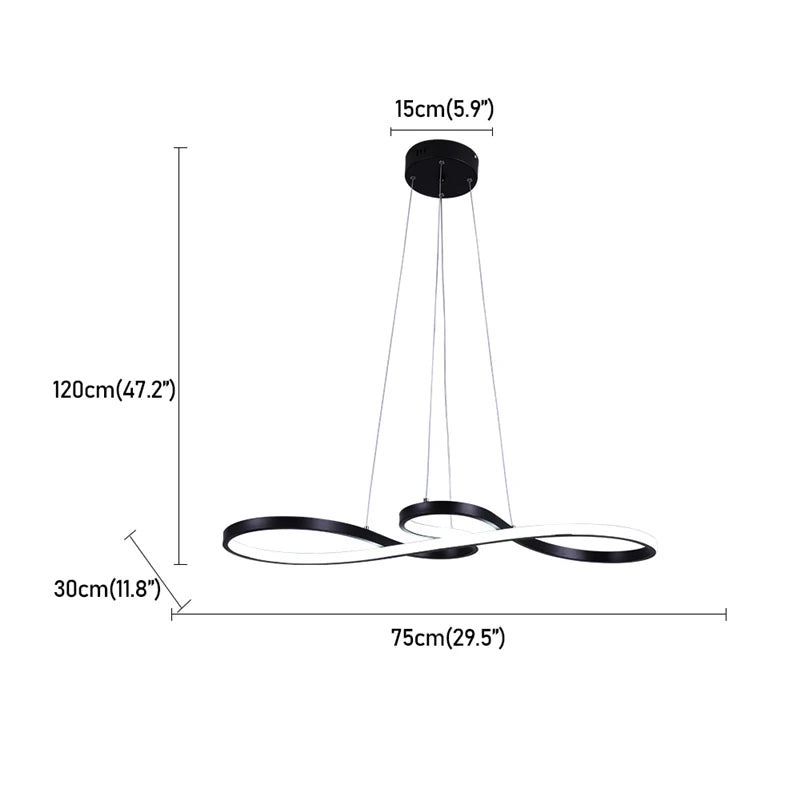 Suspension lumineuse moderne or blanc forme infini 10 sources lumineuses télécommande INCLUDED
