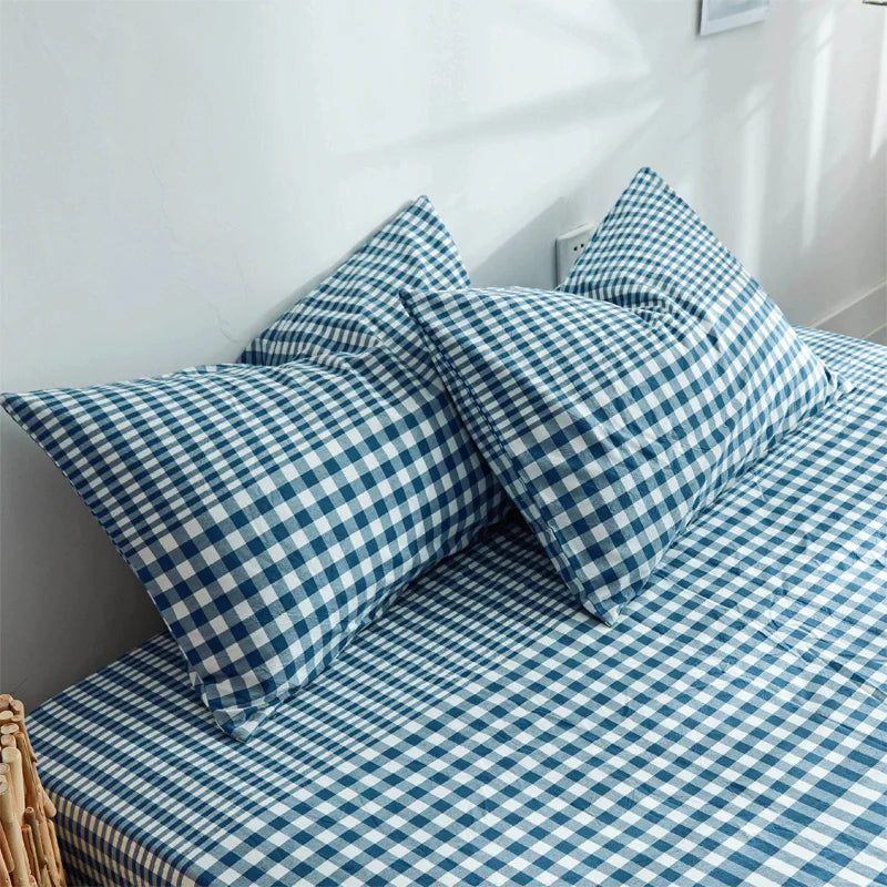 lot deux serviettes bain coton carreaux rose bleu beige gris vert blanc moderne