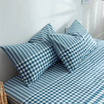 lot deux serviettes bain coton carreaux rose bleu beige gris vert blanc moderne