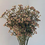 bouquet artificiel fleurs roses blanches marrons rouges petite fleurs rondes naturel minimaliste decoration maison