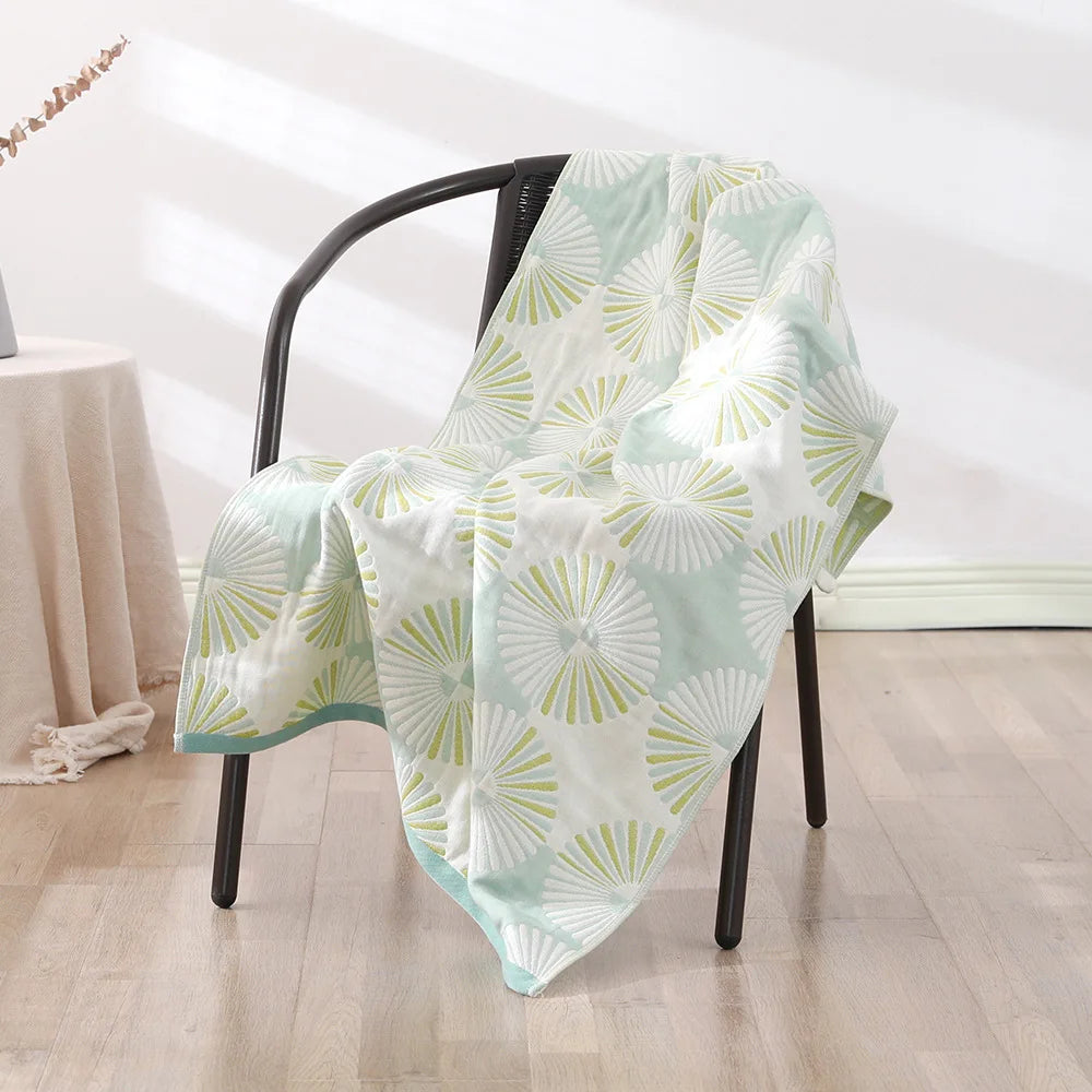serviette bain coton bio rapide absorbant moderne motif géométrique blanc bleu orange gris