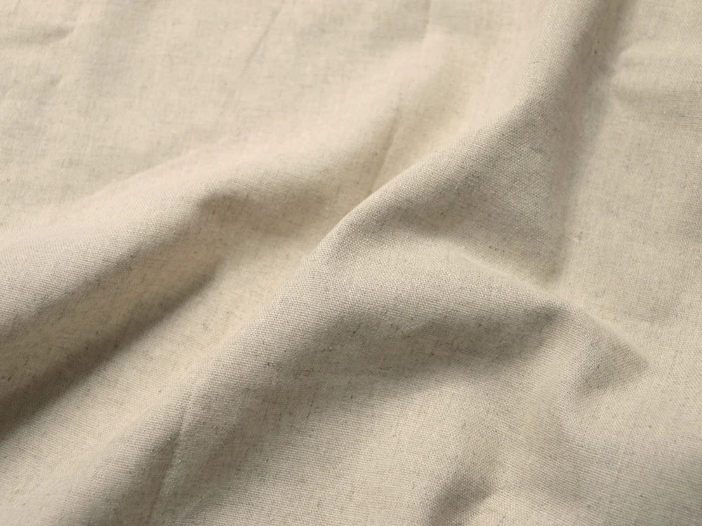 tissu popeline coton lin beige clair haute absorption anti bactéries teint uni 140cm large