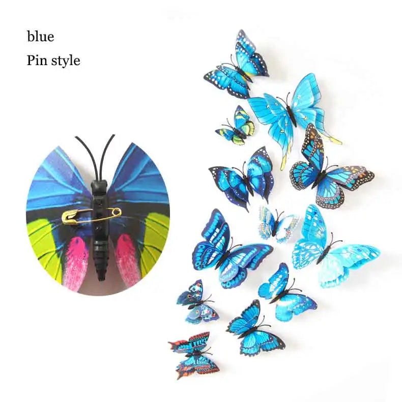 papillons décoratifs 3d multicolores autocollants adhésifs mur réfrigérateur chambre enfants festifs animal compagnie moderne