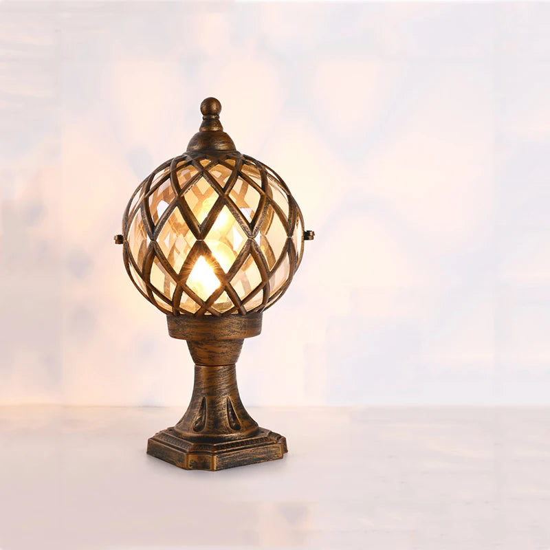 lampe table rétro noir doré géométrique vintage éclairage chambre salle manger led base sphère