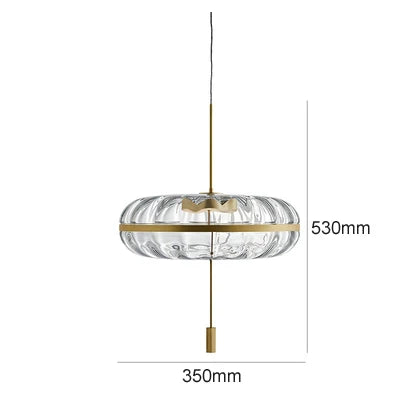 luminaire suspendu contemporain effet vague d'eau transparent motif fleurs verre opacité salon chambre