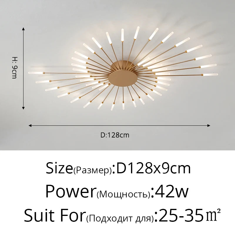 plafonnier moderne or noir lumineux acier alimentation électrique flux lumineux élevé chambre salon