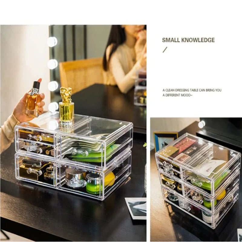 boîte rangement cosmétique transparente moderne poignées tapis antiderapant rechargeable respectueux environnement