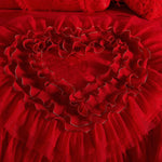 Texture du satin de coton rouge Jacquard en gros plan