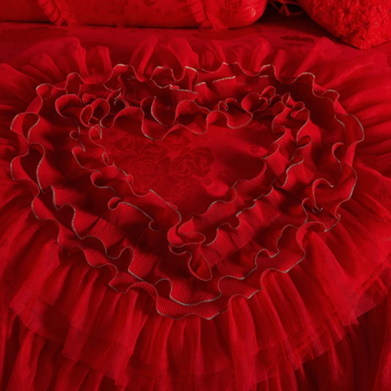 Texture du satin de coton rouge Jacquard en gros plan