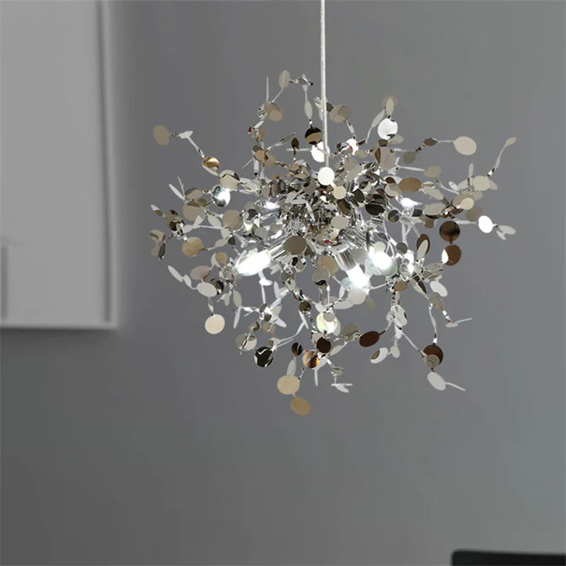 Suspension lumineuse moderne ornementale feuilles contemporain salon chambre